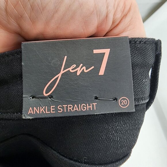 Jen 7 size 20 Coated Ankle Straight Jeans by 7 for All Mankind Black New - Picture 4 of 11
